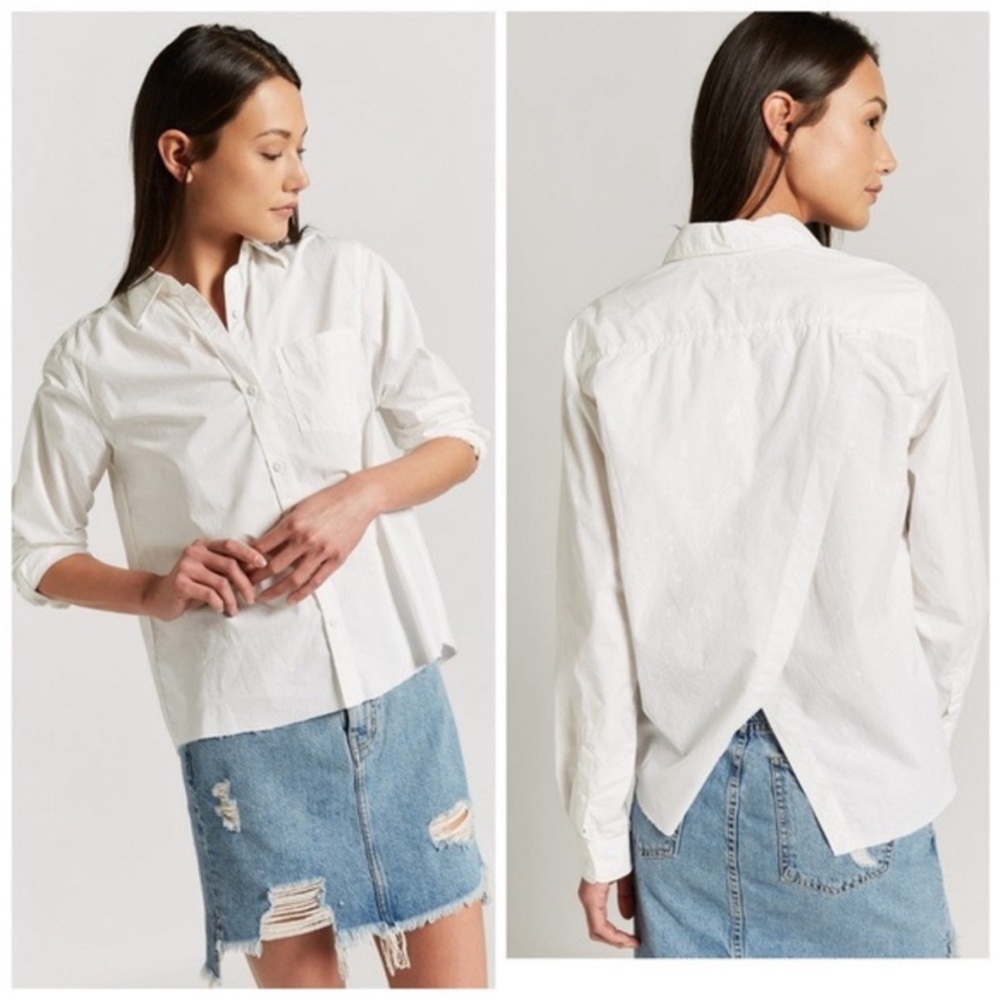 Current/Elliott Ivie White Shirt Paint Splatter